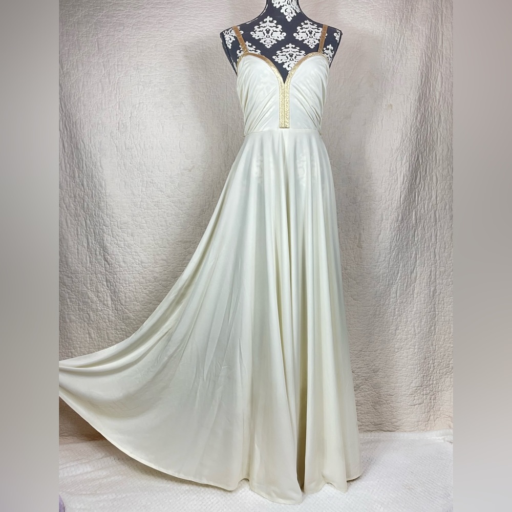 Elegant Cream Evening Gown